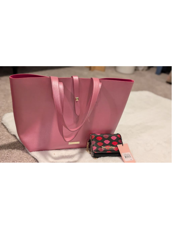 Juicy Couture Handbags - Juicy Couture Pink Tote Bag Black Trifold Wallet One Size